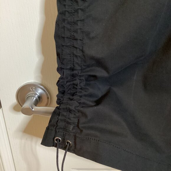 Women's Black Maxi Cargo Skirt Utility Pockets Back Slit Casual Goth Witchy - Picture 5 of 10